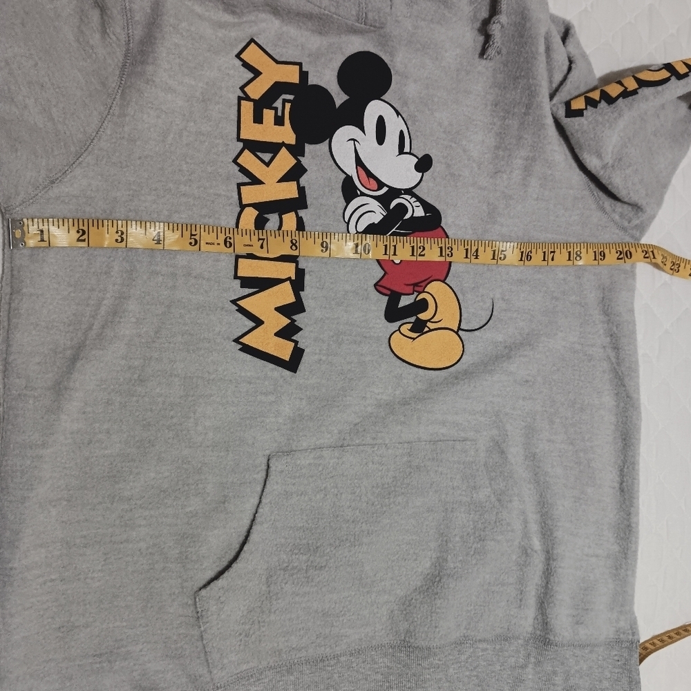 NWT Disney Mickey Mouse Gray Cotton Hoodie Sweater Juniors Size L - Picture 7 of 12